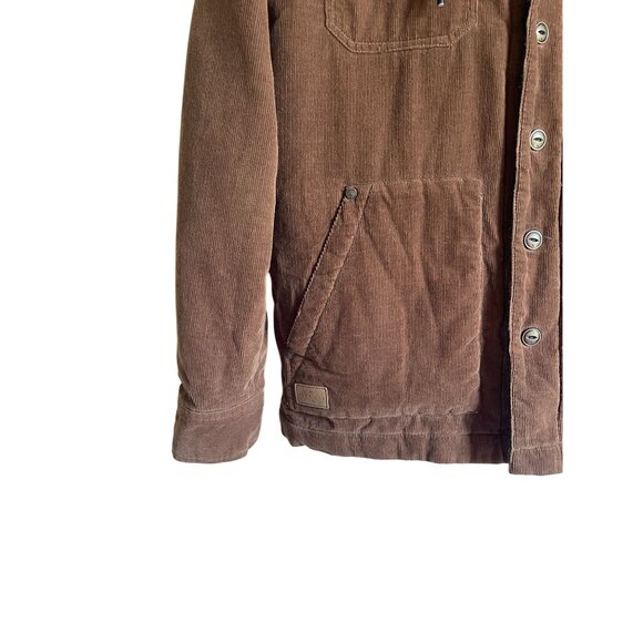 RIPCURL Brown Corduroy Hooded Work Jacket Shacket Blanket Lined Size Smal - Picture 8 of 11